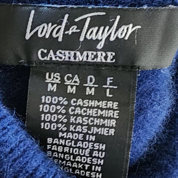 Lord & Taylor Navy 100% Cashmere Knit Turtleneck Sweater - Picture 4 of 4